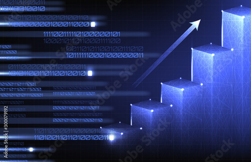 abstract background futuristic financial graph technology and binary number