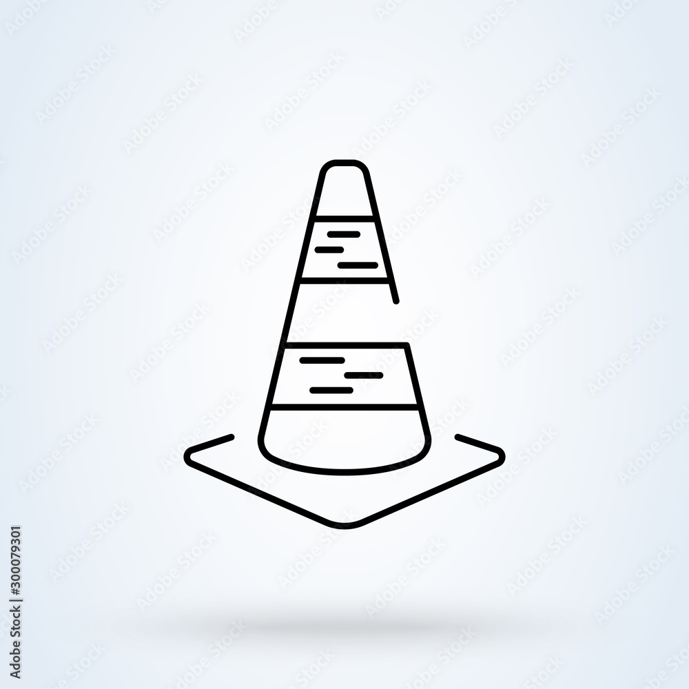 road traffic cone. Outline Simple modern icon design illustration. road traffic cone. Outline Simple modern icon design illustration.