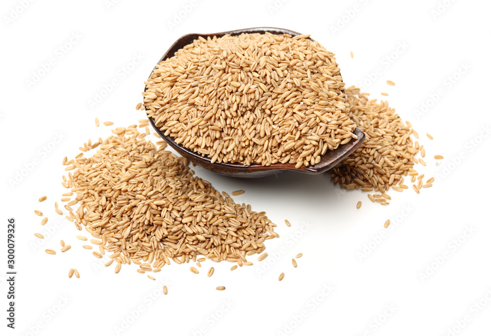 Oat grains on a white background Oat grains on a white background