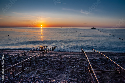 Track for launching boats on the seashore