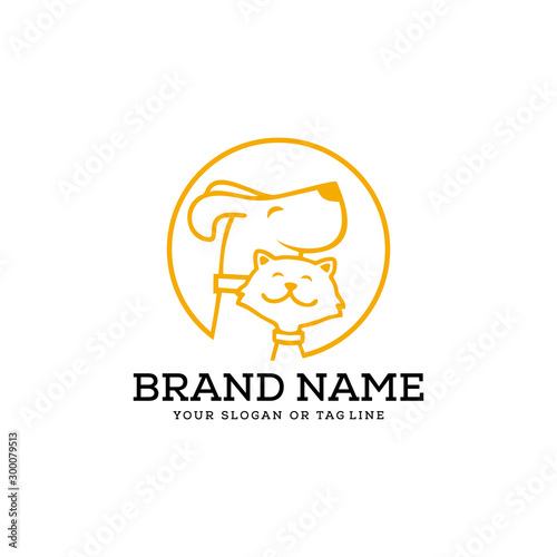 creative logo design Dog and Cat vector template