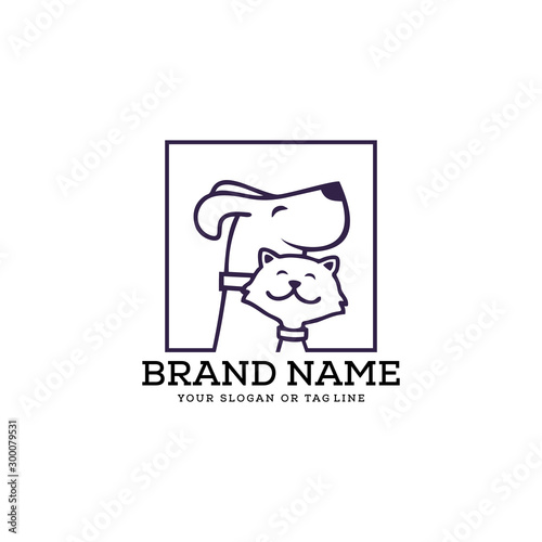 creative logo design Dog and Cat vector template