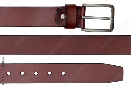 leather belt isolated on white background - clipping paths.