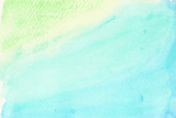 Abstract background and texture pattern blue and green color, Illustration watercolor hand draw and painted on paper	