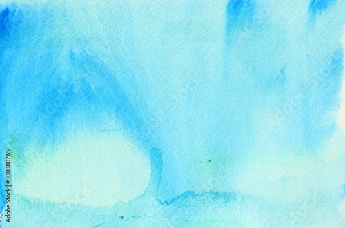 Abstract background and texture pattern blue and green color, Illustration watercolor hand draw and painted on paper
