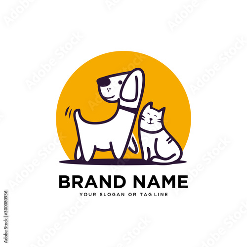 creative logo design Dog and Cat vector template