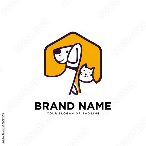 creative logo design Dog and Cat vector template