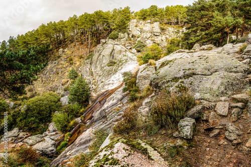 Hornillo waterfall in the mountains of Madrid