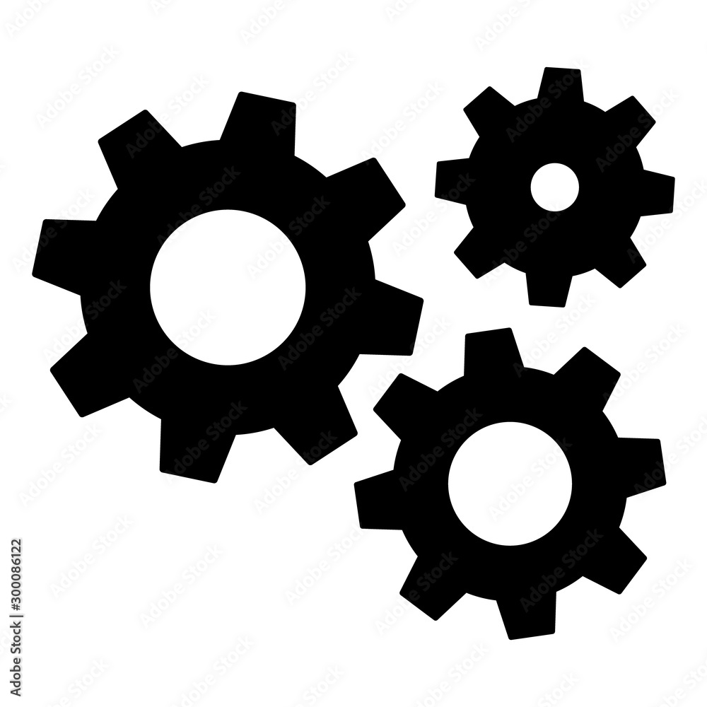 Gears icon settings , for mobile applications web sites etc. Vector illustration Gears icon settings , for mobile applications web sites etc. Vector illustration