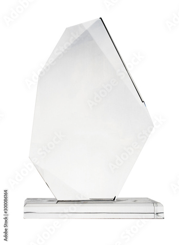 crystal blank award isolated on white