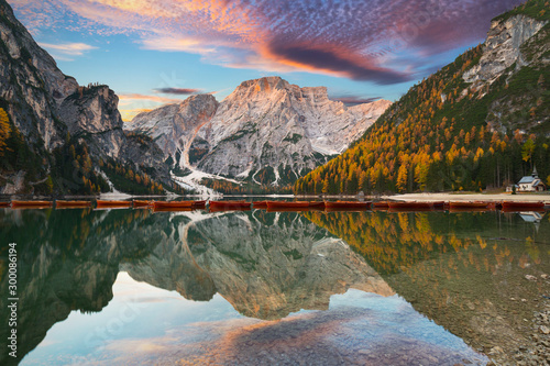 Lago di Braies lake and See...