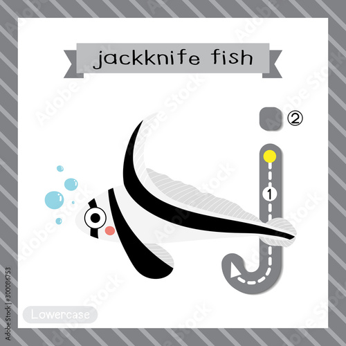Letter J lowercase tracing. Jackknife Fish