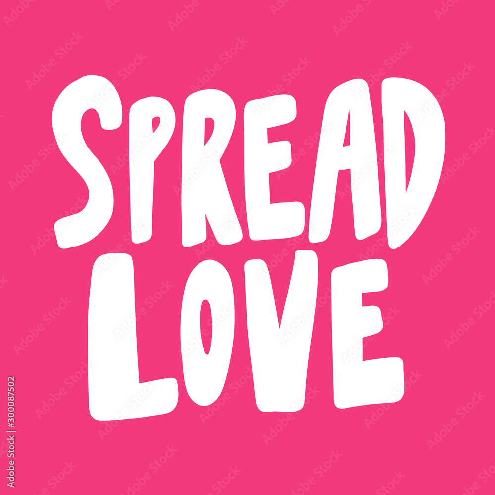 Spread love. Valentines day Sticker for social media content about love. Vector hand drawn illustration design. Spread love. Valentines day Sticker for social media content about love. Vector hand drawn illustration design.
