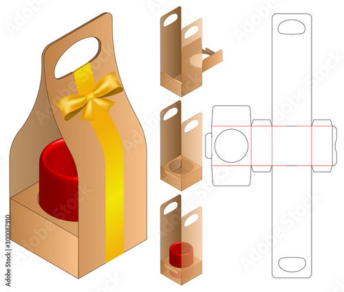 Box packaging die cut template design. 3d mock-up