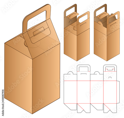 Box packaging die cut template design. 3d mock-up