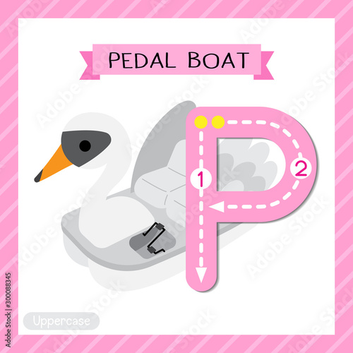 Letter P uppercase tracing. Swan Pedal Boat
