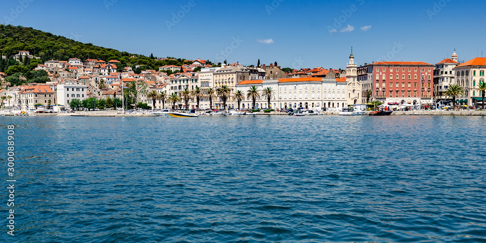 The embankment of the resort town of Split in summer.