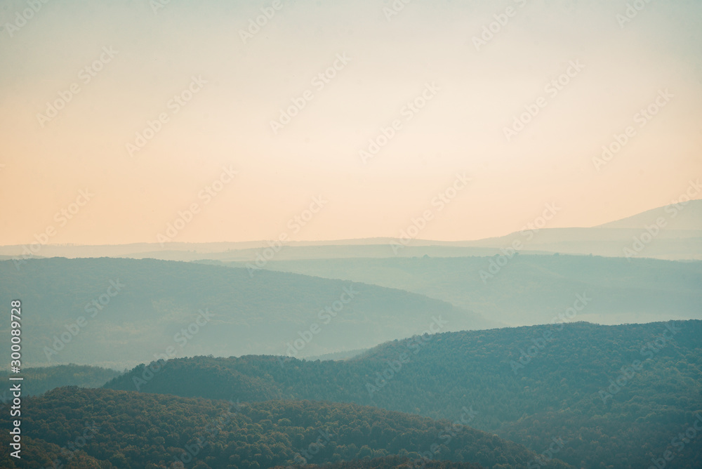 Börzsöny mountain silhouette in Hungary 