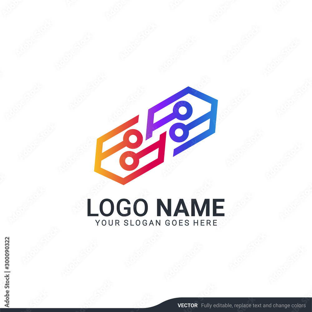 Creative abstract digital technology symbol logo design. Creative abstract digital technology symbol logo design.
