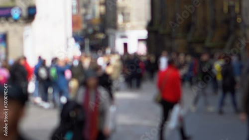 Anonymous Out of Focus People Walking in Generic British City