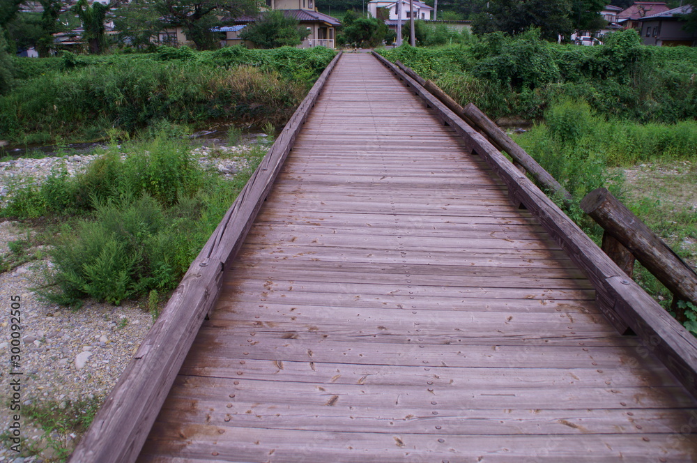 Retro wooden bridge for tourism Retro wooden bridge for tourism