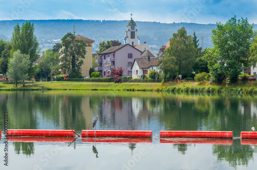  The Limmat river in Dietikon. Dietikon is the fifth biggest town of the canton of Zurich. photo