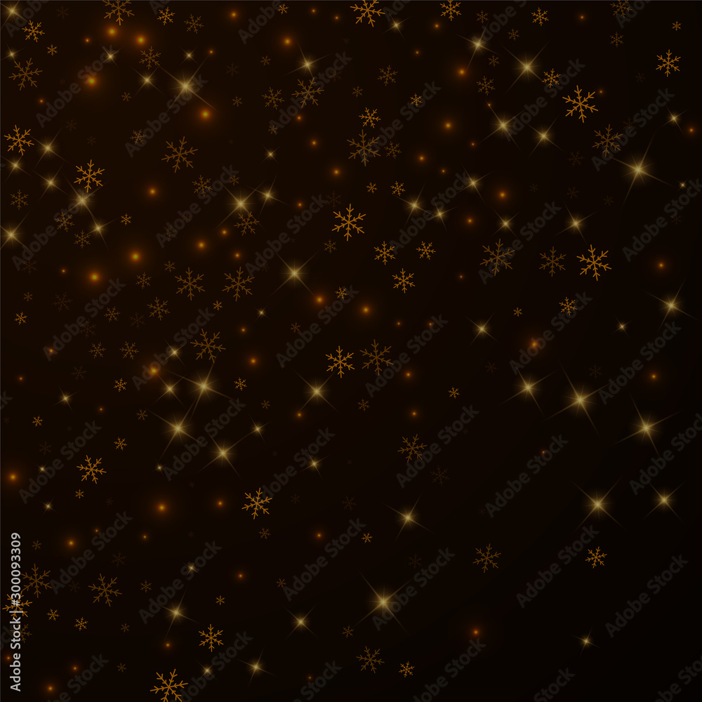 Fototapeta premium Sparse starry snow Christmas overlay. Christmas li
