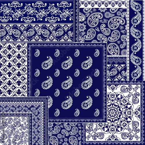 Collection oriental seamless paisley patterns