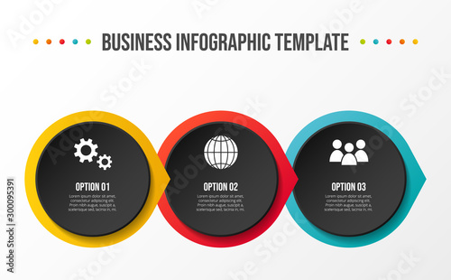 Concept of a colorful infographic with business icons - infographic template. Vector