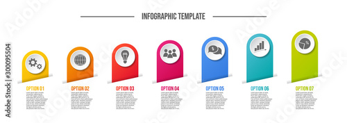 Concept of a colorful infographic with business icons - infographic template. Vector