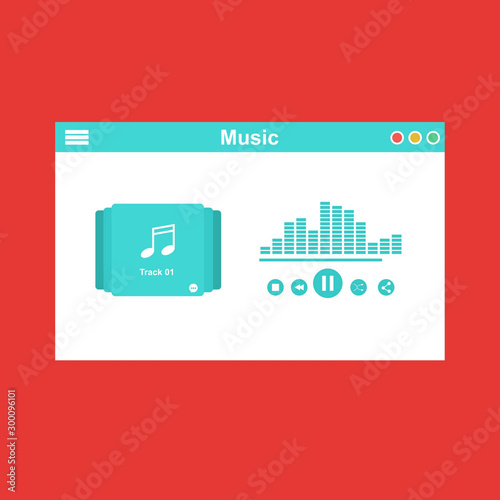 Streaming music vector illustration. Online broadcast service system for song listening without download. Online media playback using wireless cloud content template