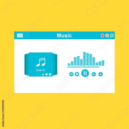 Streaming music vector illustration. Online broadcast service system for song listening without download. Online media playback using wireless cloud content template