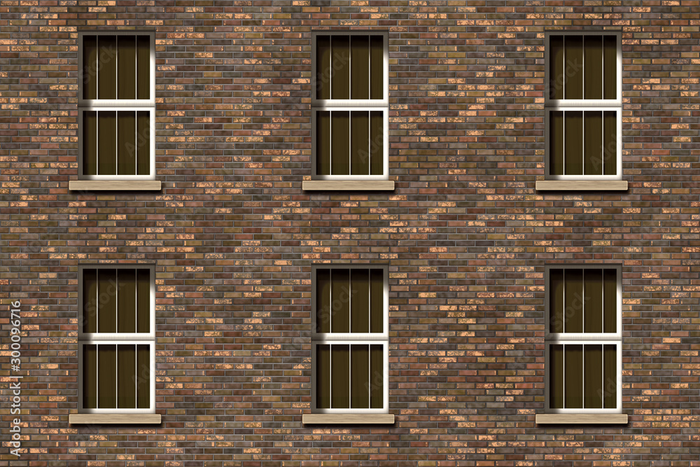 building house front with windows