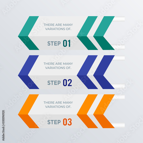 Arrow process infographics template design. Business concept infograph with 3 options, steps, or processes. Vector visualization can be used for workflow layout, diagram, annual report, web