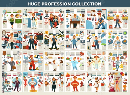 Profession collection work and job career and working equipment photo