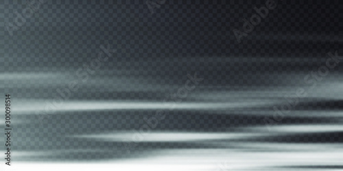 Fog on transparent background, panoramic image, vector background, EPS10