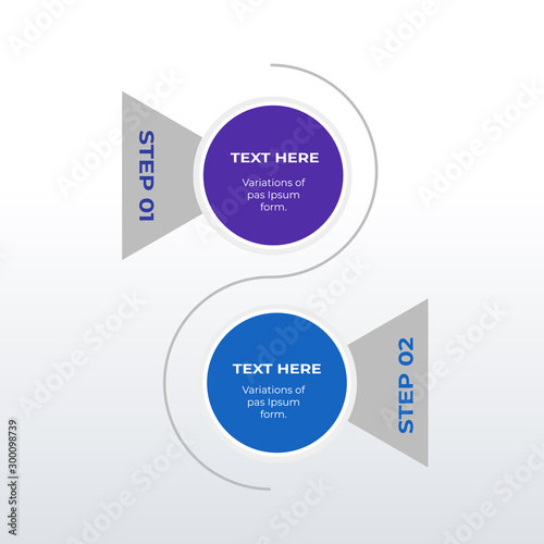 Abstract infographic template design. Business concept infograph with 2 options, steps or processes. Vector visualization can be used for workflow layout, diagram, annual report, web