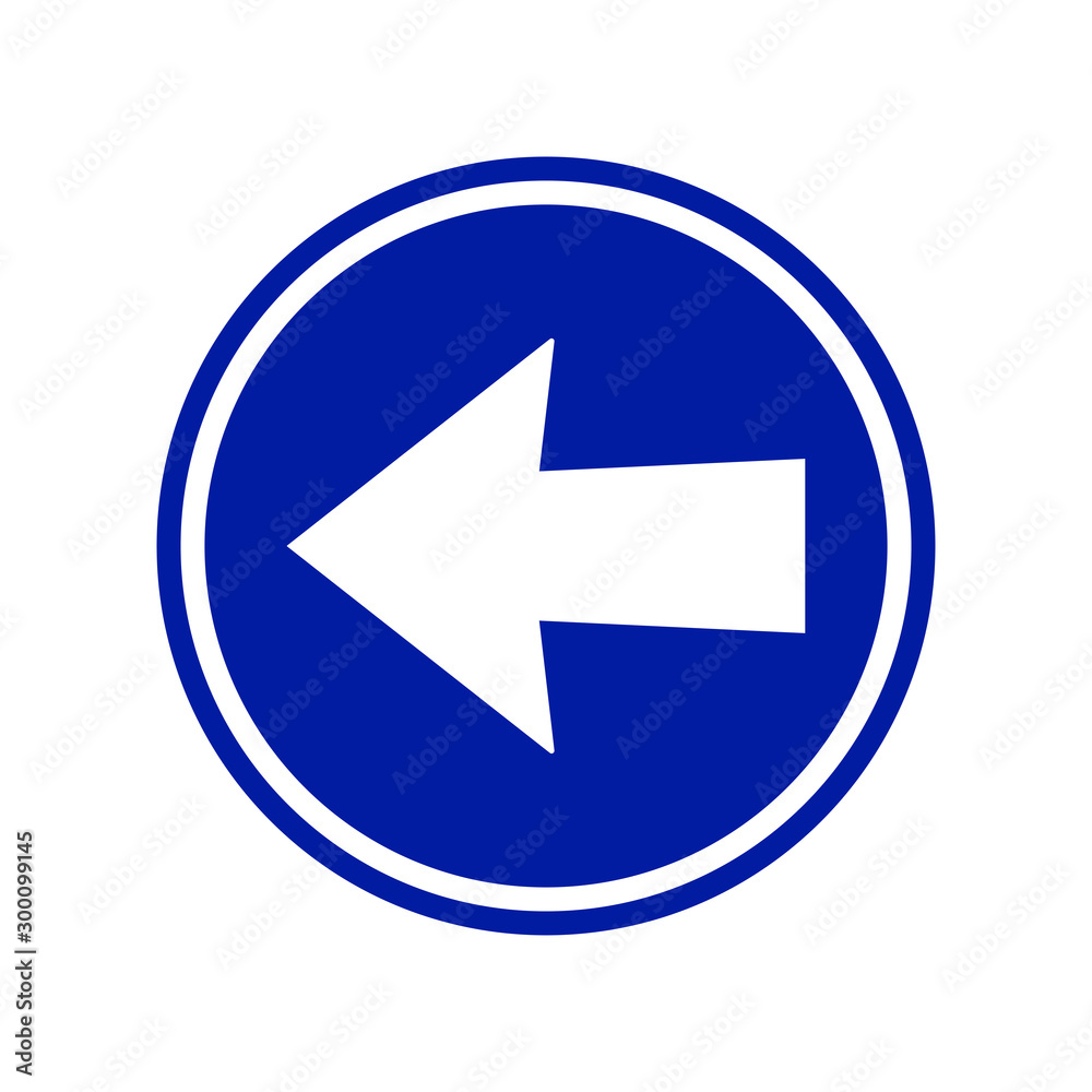 Direction blue arrow street sign vector icon. Keep left sign icon. Trendy flat vector Keep left sign icon on transparent background from traffic sign collection Direction blue arrow street sign vector icon. Keep left sign icon. Trendy flat vector Keep left sign icon on transparent background from traffic sign collection