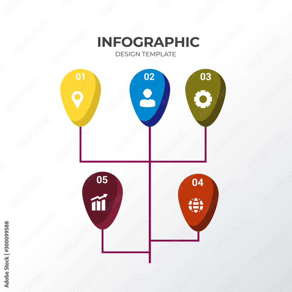 Organizational structure infographic template design. Business concept infograph with 5 options, steps or processes. Vector visualization can be used for workflow layout, diagram, annual report, web Organizational structure infographic template design. Business concept infograph with 5 options, steps or processes. Vector visualization can be used for workflow layout, diagram, annual report, web