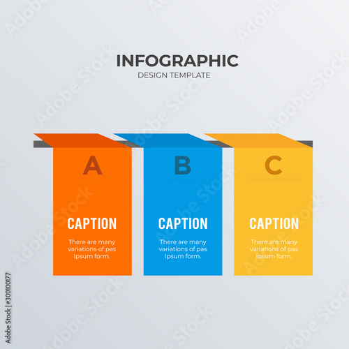 Informational 3D infographic template design. Business concept infograph with 3 options, steps or processes. Vector visualization can be used for workflow layout, diagram, annual report, web