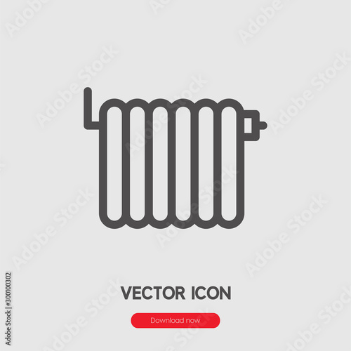 Heater icon vector. Linear style sign for mobile concept and web design. Heater symbol illustration. Pixel vector graphics - Vector.