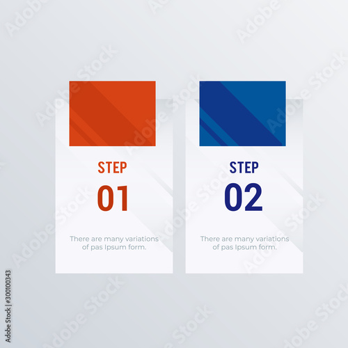 Red blue infographic template design. Business concept infograph with 2 options, steps or processes. Vector visualization can be used for workflow layout, diagram, annual report, web