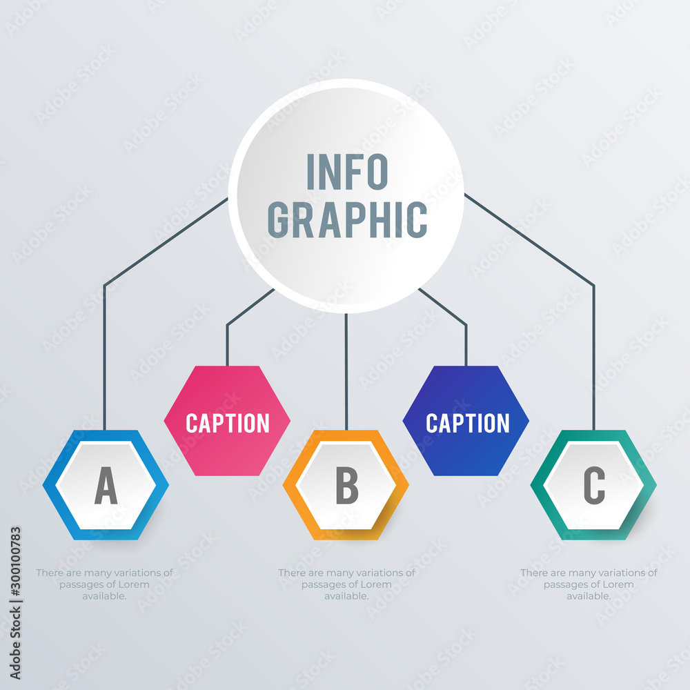 Organizational hexagon infographic template design. Business concept infograph with 3 options, steps or processes. Vector visualization can be used for workflow layout, diagram, annual report, web Organizational hexagon infographic template design. Business concept infograph with 3 options, steps or processes. Vector visualization can be used for workflow layout, diagram, annual report, web