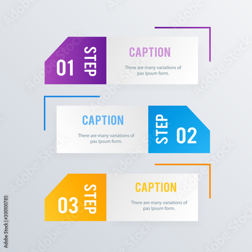 List infographic template design. Business concept infograph with 3 options, steps or processes. Vector visualization can be used for workflow layout, diagram, annual report, web
