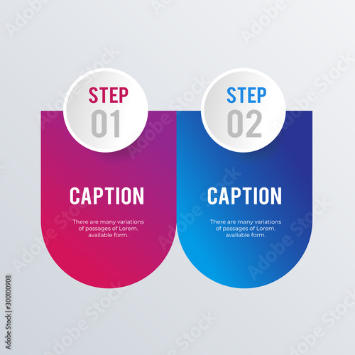 Informational infographic template design. Business concept infograph with 2 options, steps or processes. Vector visualization can be used for workflow layout, diagram, annual report, web
