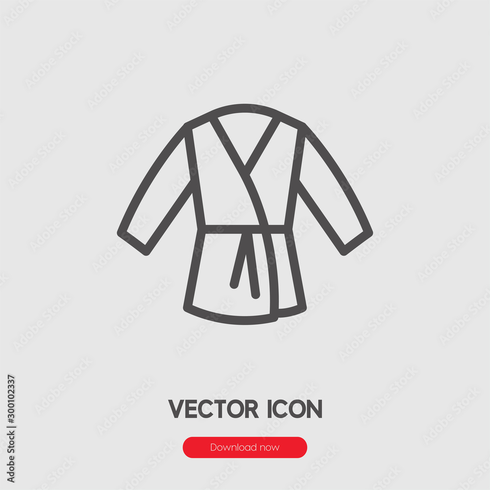 Karate kimono icon vector. Linear style sign for mobile concept and web  design. Karate kimono symbol illustration. Pixel vector graphics - Vector.  vector de Stock | Adobe Stock