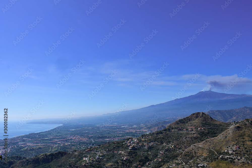 View over the Sicilian mountains in Italy View over the Sicilian mountains in Italy