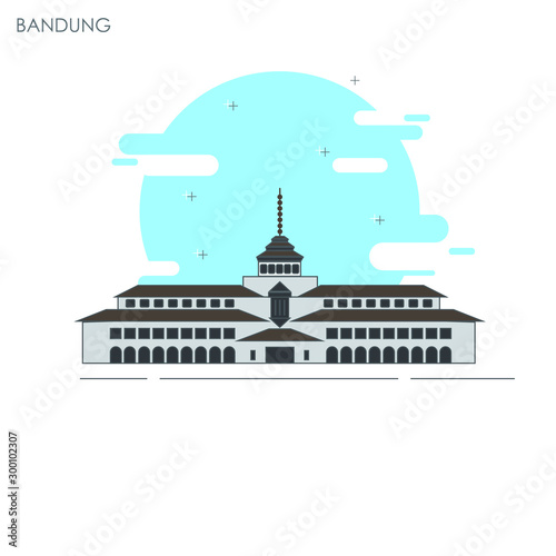Gedung Satay, Gedung Satay Bandung icon, Indonesian - Vector