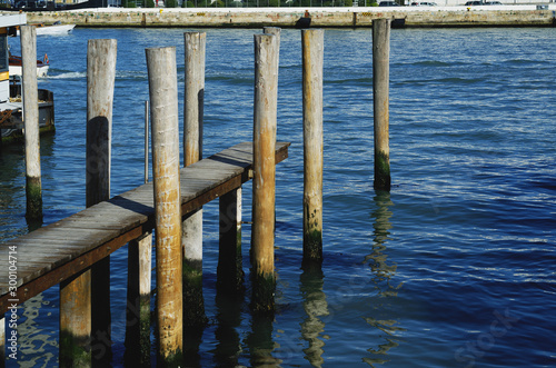 Venice, Italy - Paline, briccole (typical poles near the pontoon) photo