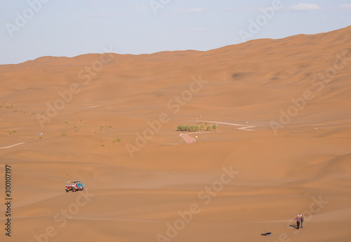 Kumtag Desert, China - a section of the wider Taklamakan Desert, and part of the Tarim Basin, the Kumtag Desert is famous for it's sandy dunes and the beauty of its landscape photo